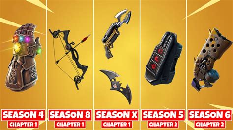 Evolution of All Fortnite Mythic Weapons & Items! (Season 4 - Season 16 ...