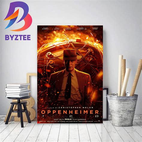 Official Poster For Oppenheimer Of Christopher Nolan Home Decor Poster Canvas - Byztee