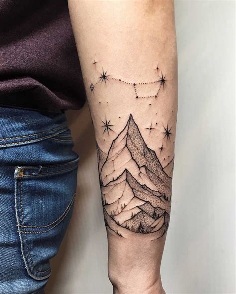 Mountains and Big Dipper by Sasha Kiseleva - Tattoogrid.net