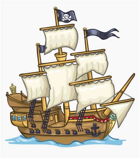 Cartoon Pirate Ship Art , Png Download - Cartoon Pirate Ship ...