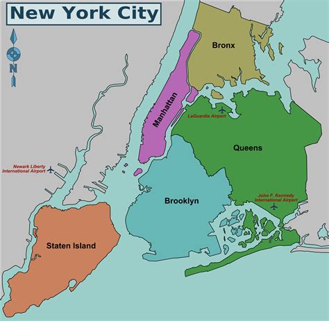 The Boroughs Of New York Map - Camile Violetta