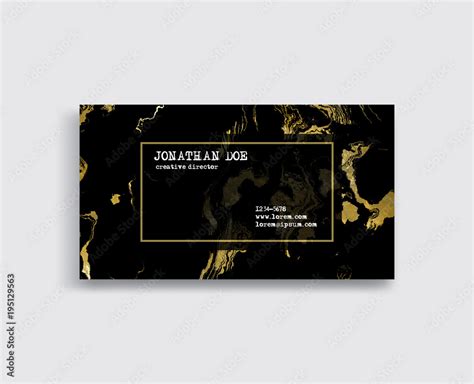 Black and Gold Business Card Template. Stock Vector | Adobe Stock