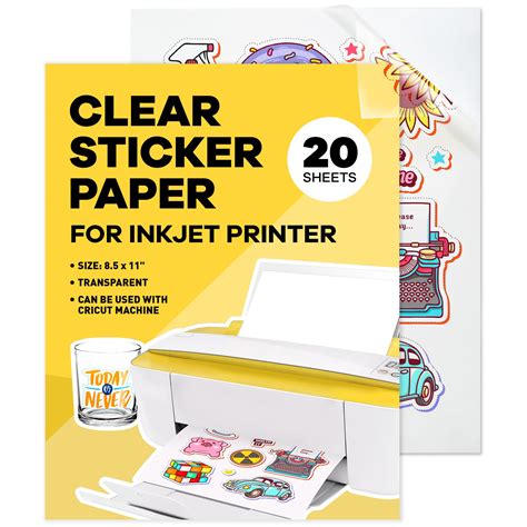 Buy 90% Clear Sticker Paper for Inkjet Printer (20 Sheets ...