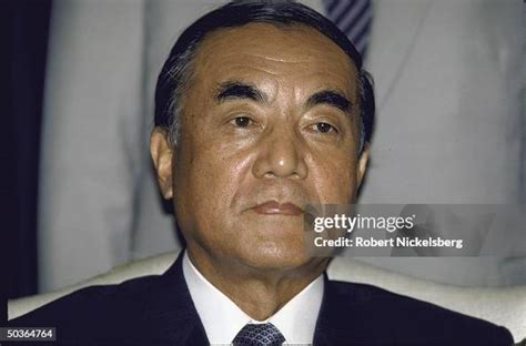 Japanese Prime Minister Yasuhiro Nakasone posing for a picture during ...