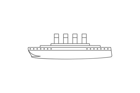 Titanic icon, outline style.