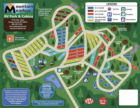 Park Map | Mountain Meadow RV Park & Cabins | RV Park near Glacier