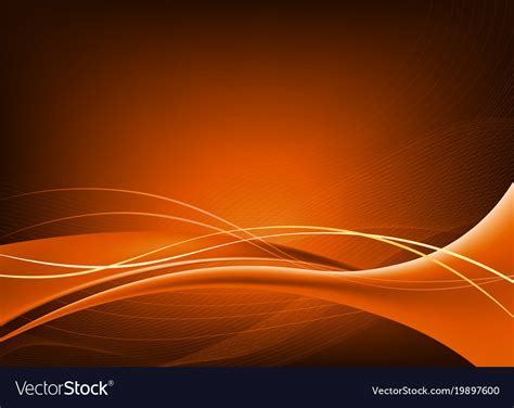 Dark orange background with smooth lines Vector Image