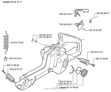 Husqvarna 340 (2001-09) Parts Diagram for Fuel Tank / Rear Handle