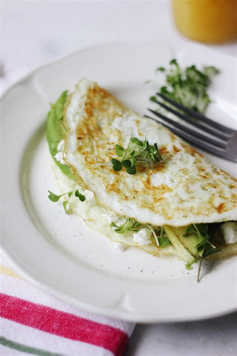 Egg White Omelette with Avocado, Goat Cheese, and Microgreens - The ...