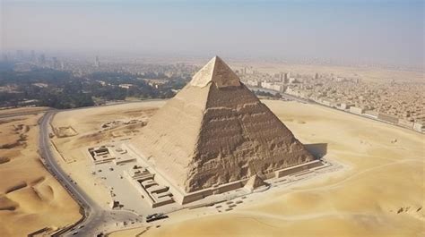 Premium AI Image | aerial view of the great pyramid of giza