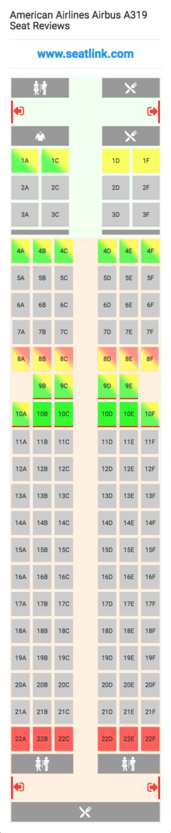 American Airlines Airbus A319 Seating Chart - Updated May 2024 - SeatLink