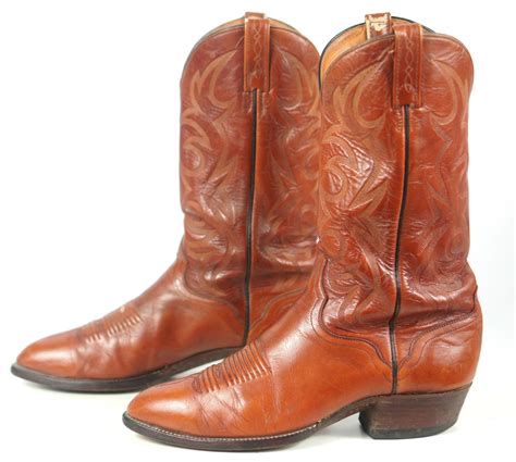 El Dorado Terracotta Leather Cowboy Western Boots Handmade USA Men's 10 ...