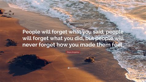 Maya Angelou Quote: “People will forget what you said, people will ...