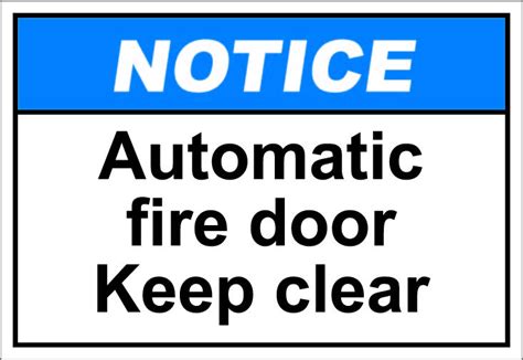 Automatic fire door keep clear $1.64 #signs | Safety sign, Cctv ...