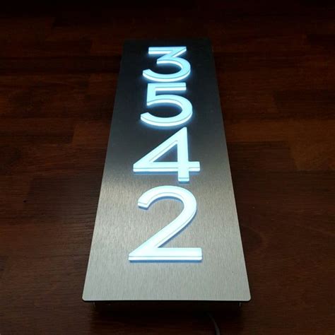 Bespoke Custom LED House Number Sign Vertical 4 - Etsy | Hausnummer ...