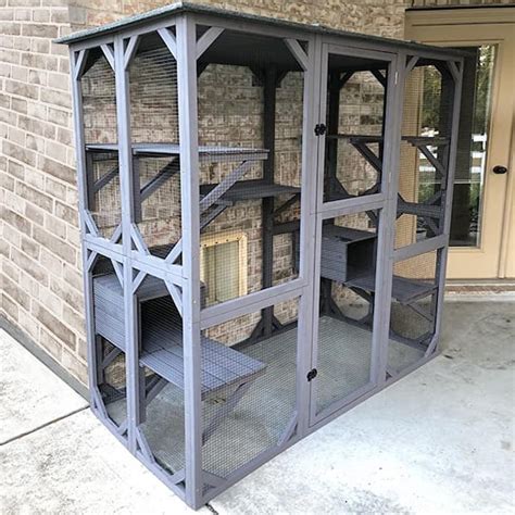 aivituvin Walk-in Extra Large Outdoor Cat Enclosure Connected To House ...