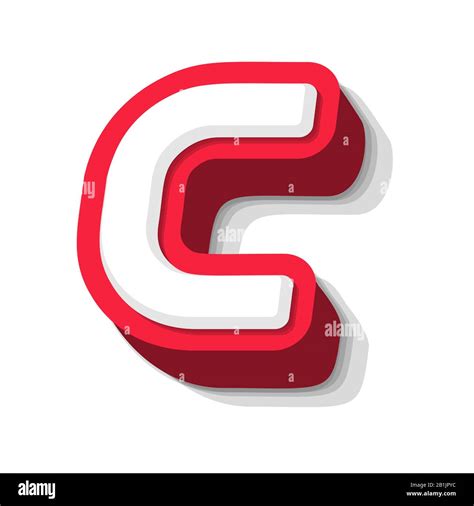 3D bold funny letter C, heavy type for modern super hero monogram ...