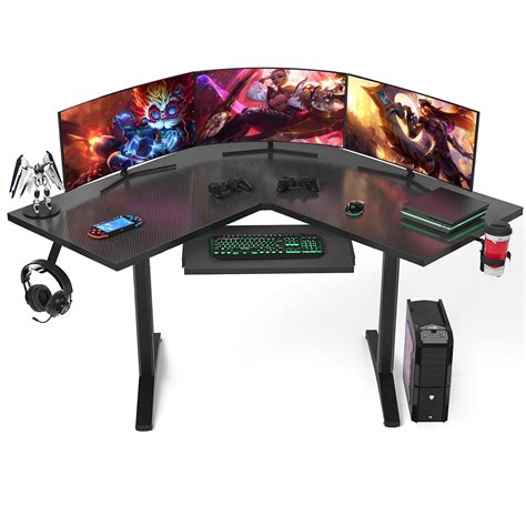 Ecoprsio L Shaped Gaming Desk Corner Gaming Desk, Gaming Computer Desk ...