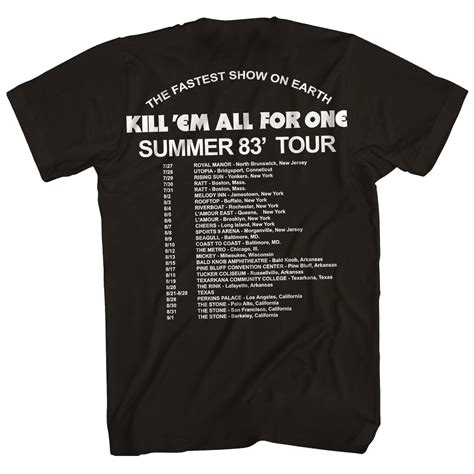 Metallica T-Shirt | Kill ‘Em All Summer 83’ Tour T-Shirt (Reissue ...