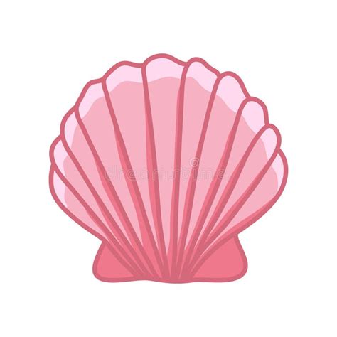 Cute Pink Sea Shell. Hand Drawn Illustration Vector. Stock Illustration ...