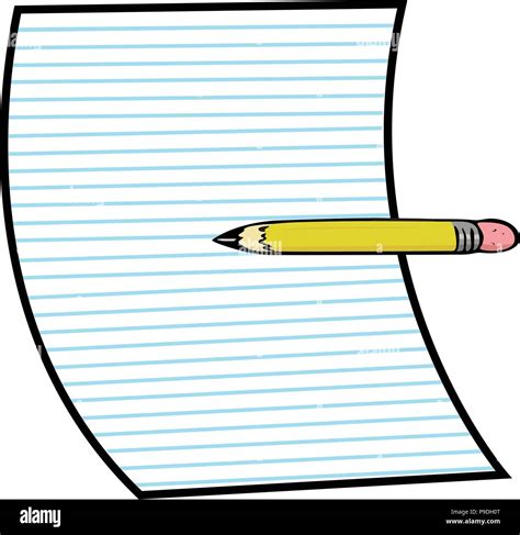 cartoon vector illustration of a pencil and paper Stock Vector Image ...