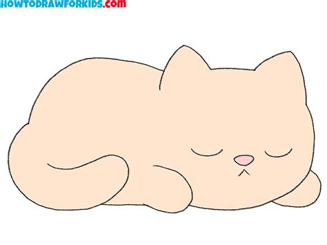 How to Draw a Sleeping Cat - Easy Drawing Tutorial For Kids