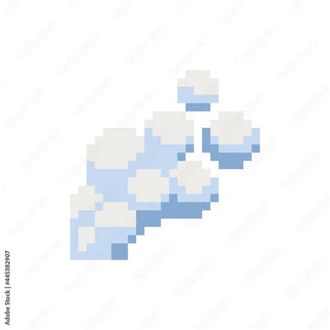 Smoke pixel art icon. Grey cumulus cloud, smoke fog effect vector ...