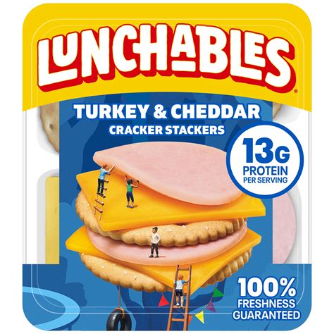 Lunchables Turkey & Cheddar Cheese with Crackers Kids Lunch Snack, 3.2 ...