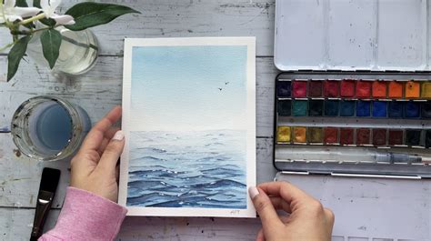 Simple Watercolor Ocean : Painting Tutorial for Beginners | Alifya P ...