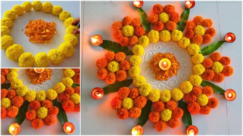 Small Flower Rangoli Designs For Diwali | Best Flower Site