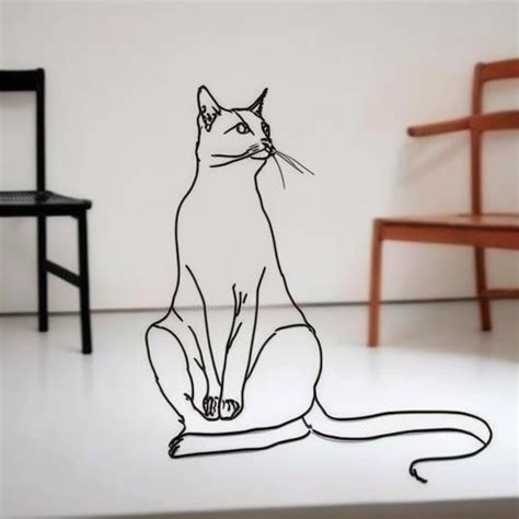 Premium AI Image | There is a drawing of a cat sitting on a table ...