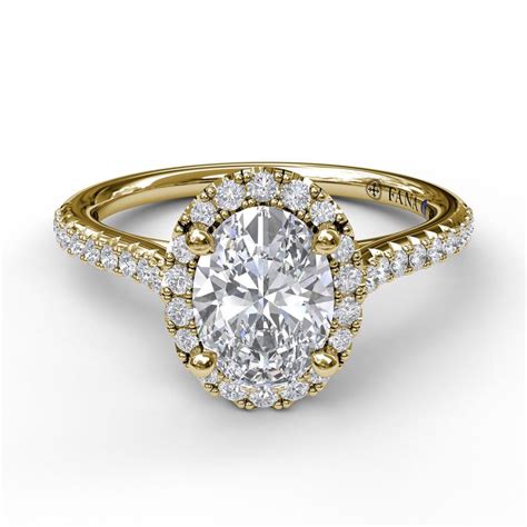 FANA 14k Yellow Gold Oval Halo Engagement Ring – Brent L. Miller