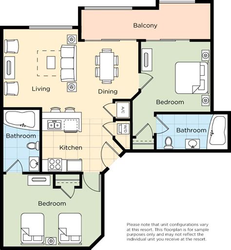 Wyndham Ocean Boulevard 2 Bedroom Deluxe Floor Plans | www.resnooze.com