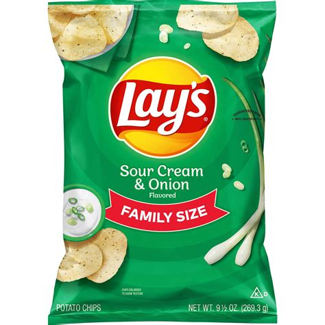 Lay's Potato Chips, Sour Cream & Onion Flavor, 9.5 oz. Bag - Walmart.com