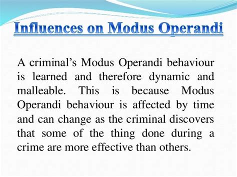 Modus operandi