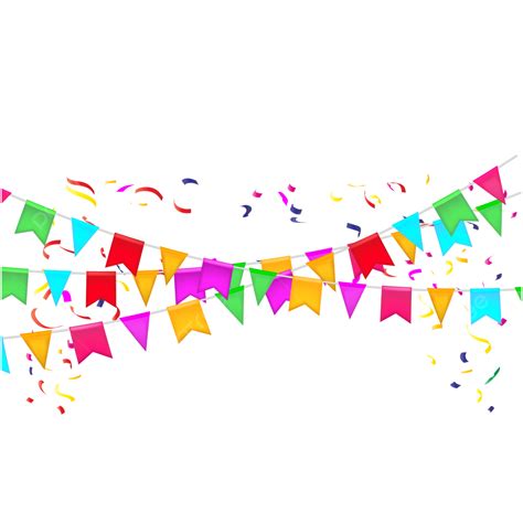 Party Confetti And Color Flags Celebration Decorative Paper Fiesta ...