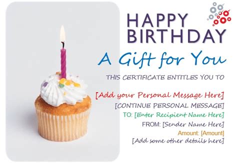 13 Free Sample Birthday Gift Certificate Templates - Printable Samples