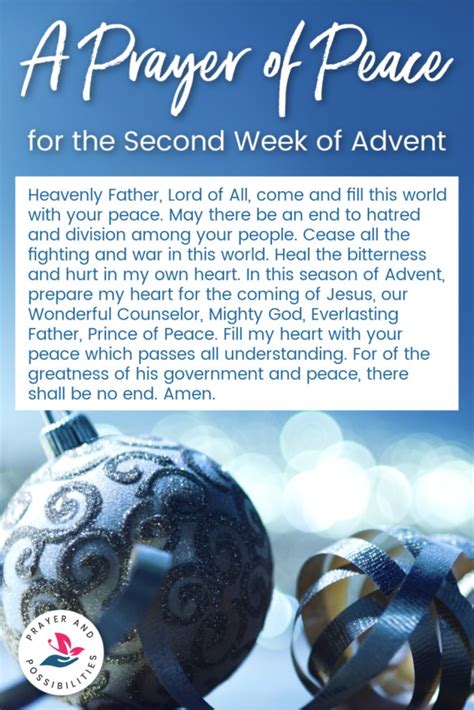 Prayer for the Second Week of Advent - Prayer & Possibilities