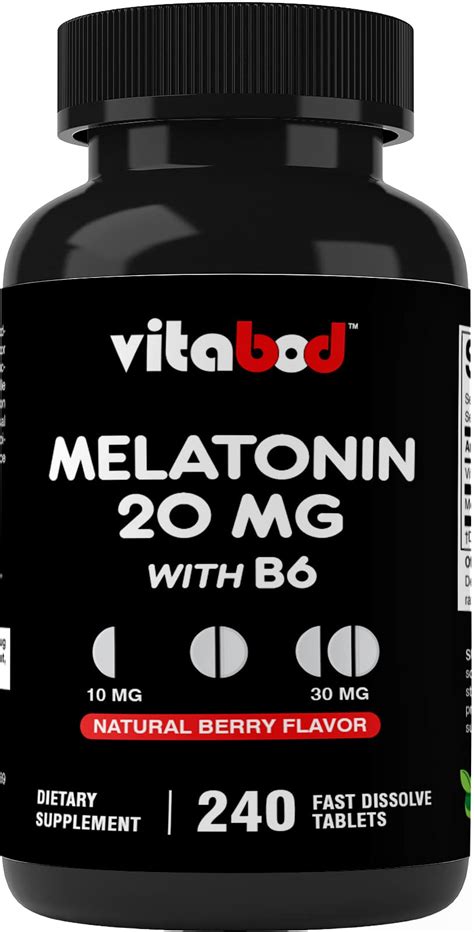 Vitabod Melatonin 20mg - 240 Fast Dissolve Tablets | Drug-Free ...