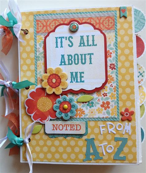 Premade Scrapbook Mini Album All About Me A-Z