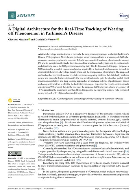 (PDF) A Digital Architecture for the Real-Time Tracking of Wearing off ...