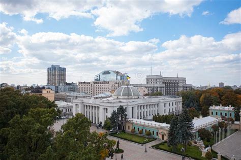 Verkhovna Rada (parliament) Building in Kyiv. View from Drone Editorial ...