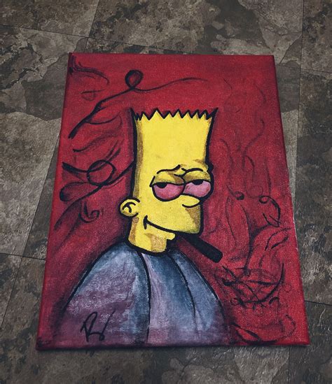 BART SIMPSON SMOKING in 2024 | Artwork painting, Bart simpson, Painting