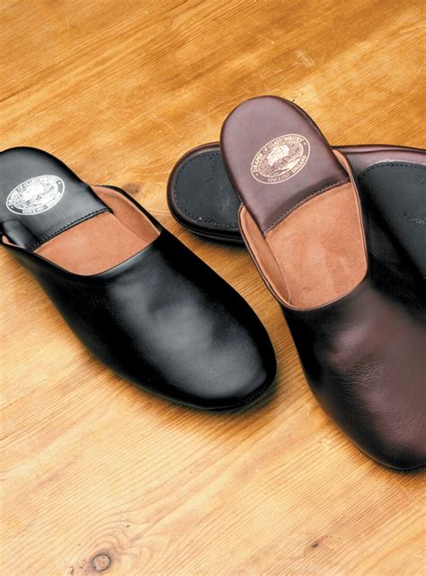 The Edward Backless Calf Skin Slippers with Non-Slip Soles - The Ben ...