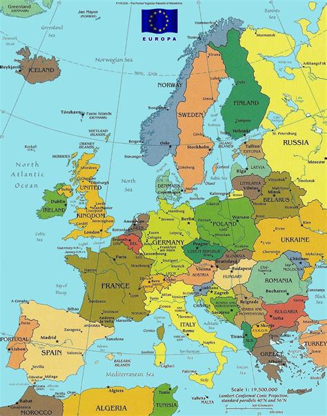 google maps europe: Map of Europe Countries