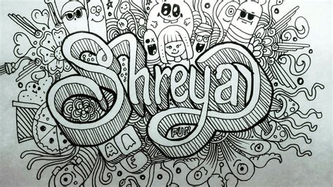 Name Doodling speed art , NAme -shreya, just a doodle art, #drawing,# ...