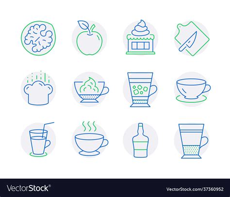 Food and drink icons set included icon Royalty Free Vector