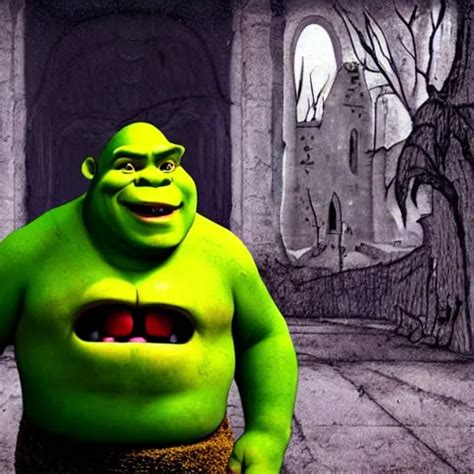 Shrek, horror, cursed images, spooky | Stable Diffusion