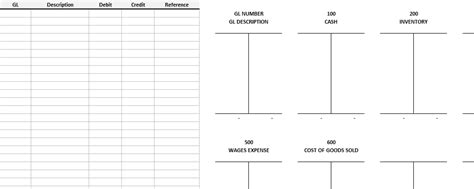 T-Account Template - HowtoExcel.net