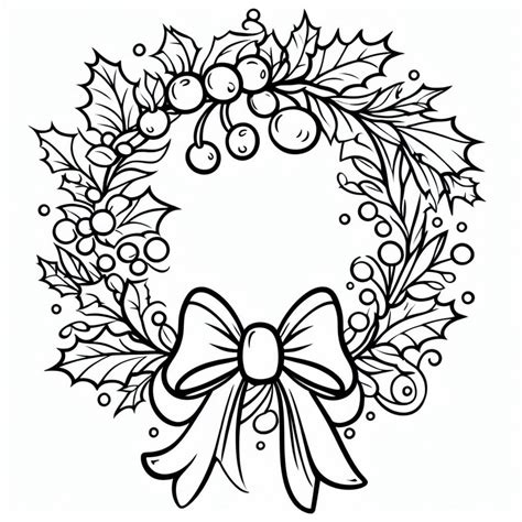 Lovely Christmas Wreath coloring page - Download, Print or Color Online ...